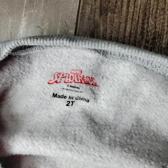 Marvel Spider-Man Fleece Size 2T Pullover Crewneck Sweatshirt Gray Red EUC - Picture 2 of 14